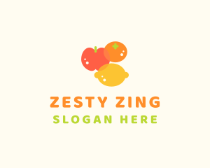 Orange Apple Lemon Fruit logo