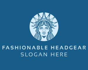 Lady Liberty Head Crown logo design