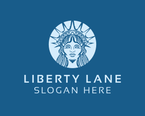 Lady Liberty Head Crown logo design