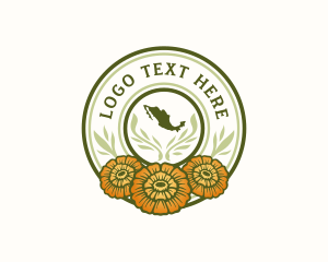 Mexican Marigold Flower logo