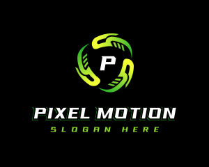 Cyber Vortex Motion logo design