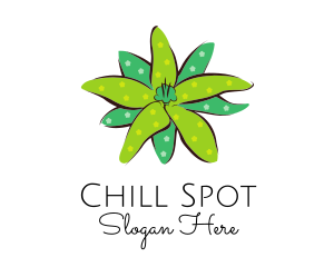 Green Flower Spots logo design