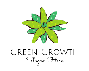 Green Flower Spots logo design