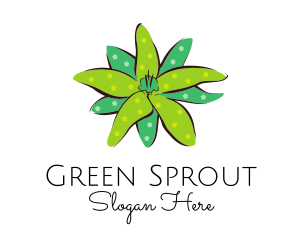 Green Flower Spots logo design