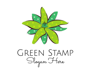 Green Flower Spots logo design