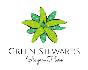 Green Flower Spots logo design