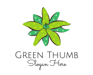 Green Flower Spots logo design