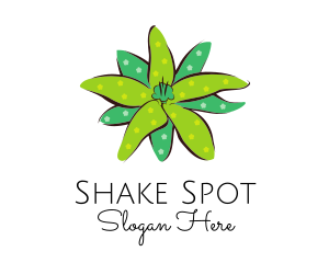 Green Flower Spots logo design