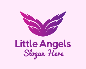 Gradient Feather Wings logo design