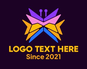 Geometric Colorful Butterfly logo