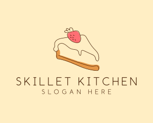 Strawberry Cheesecake Slice logo design