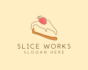 Strawberry Cheesecake Slice logo design