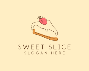 Strawberry Cheesecake Slice logo design