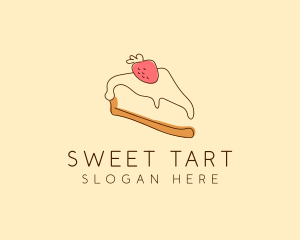 Strawberry Cheesecake Slice logo design