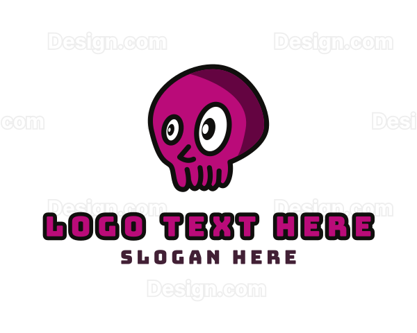 Halloween Cartoon Skull Logo