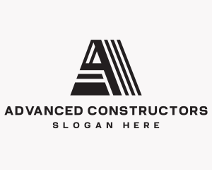 Construction Stripes Letter A logo design