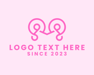 Pink Cursive Letter M logo