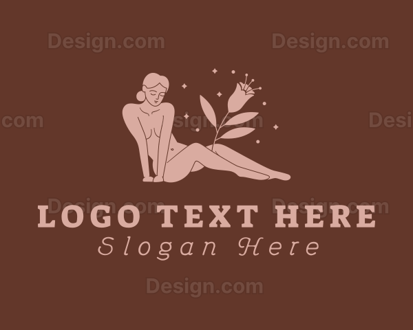 Floral Nature Nude Model Logo