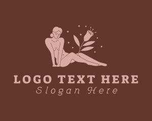 Floral Nature Nude Model Logo