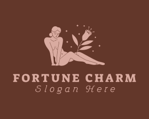 Floral Nature Nude Model logo design