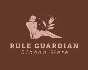 Floral Nature Nude Model logo design