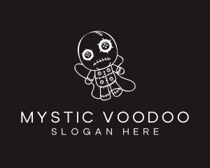 White Voodoo Halloween  logo design