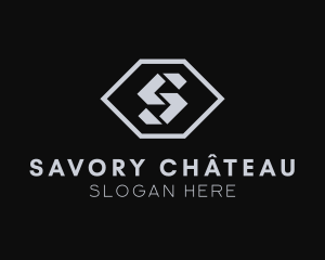 Hexagon Shape Letter S logo design