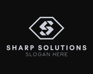 Hexagon Shape Letter S logo design