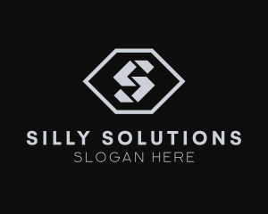 Hexagon Shape Letter S logo design