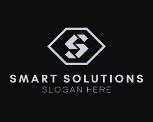 Hexagon Shape Letter S logo design