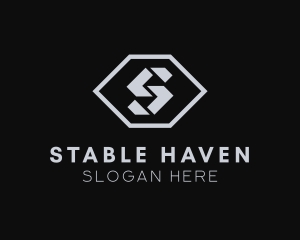 Hexagon Shape Letter S logo design