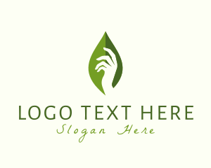 Hand Herbal Leaf logo