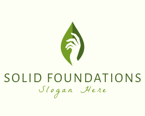 Hand Herbal Leaf logo