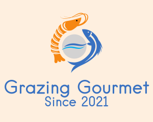 Ocean Shrimp & Fish logo design