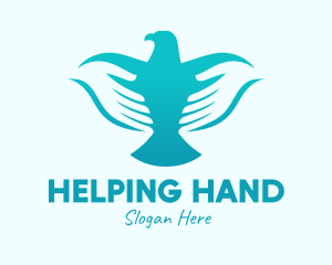 Blue Dove Hands  logo design