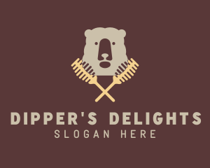 Bear Honey Dipper  logo