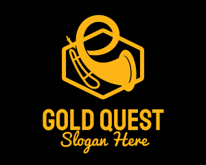 Gold Trumpet Silhouette logo design