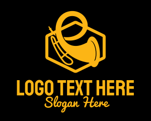 Trumpet - Gold Trumpet Silhouette logo design