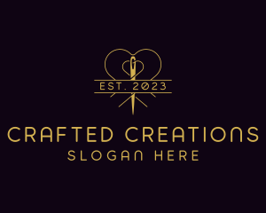 Needle Heart Sewing logo design