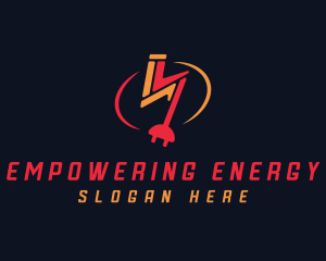 Electric Plug Energy Charging logo design