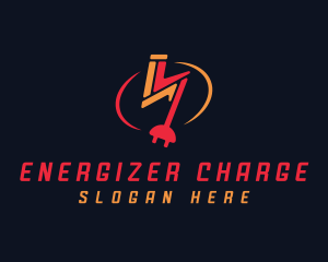 Electric Plug Energy Charging logo design