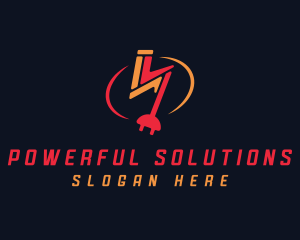 Electric Plug Energy Charging logo design