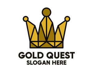 Gold Polygon Crown logo design