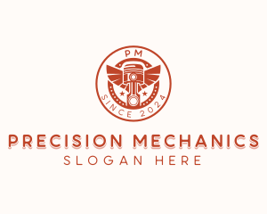 Piston Mechanic Maintenance logo design