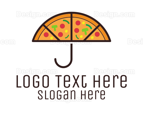 Umbrella Pizza Slices Logo
