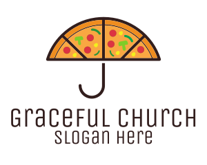 Umbrella Pizza Slices Logo