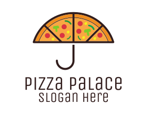 Umbrella Pizza Slices logo design