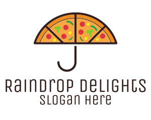 Umbrella Pizza Slices logo design