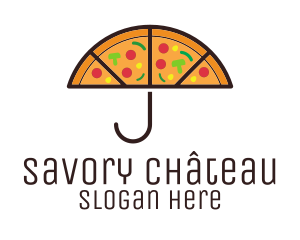 Umbrella Pizza Slices logo design