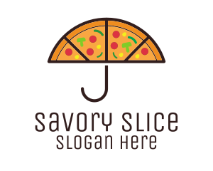 Umbrella Pizza Slices logo design